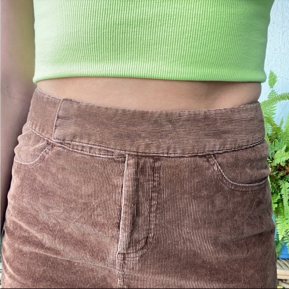 Blue Asphalt Brown Corduroy Mini Skirt - Picture 2 of 6